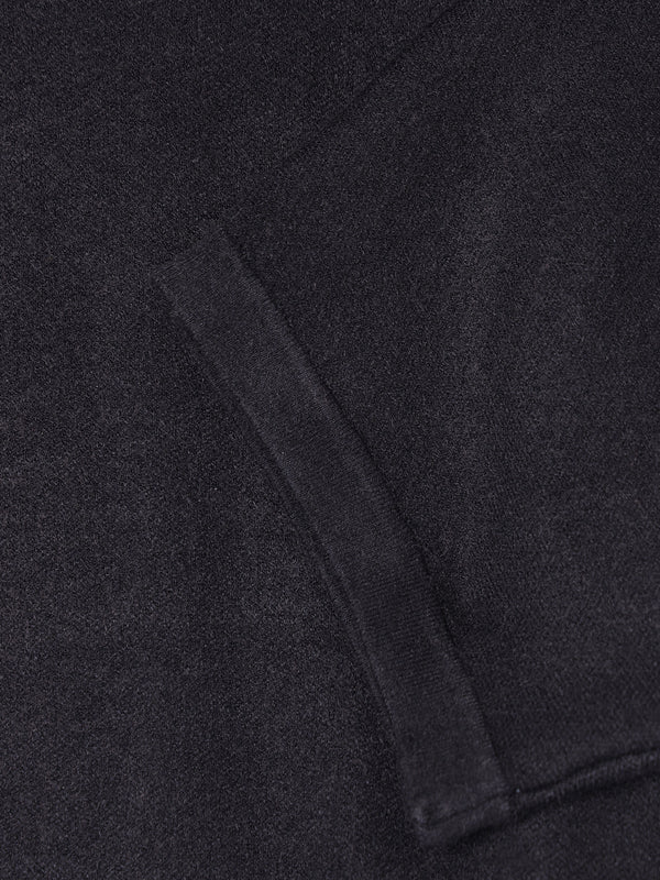 Black High Neck Half Sleeve Knitted Mini Dress