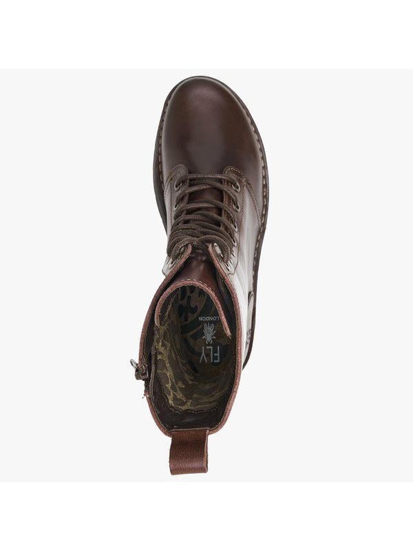 Rami Wine Leather Lace Up Ankle Boots