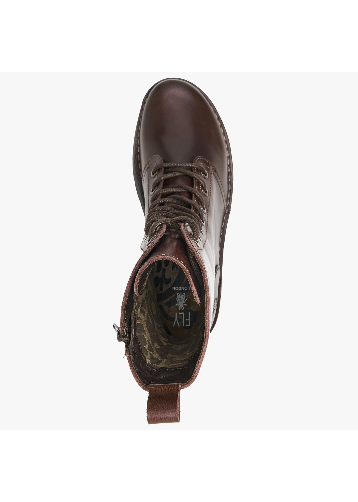 Rami Wine Leather Lace Up Ankle Boots