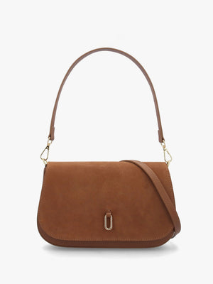 Inflap Tan Suede & Leather Cross-Body Bag