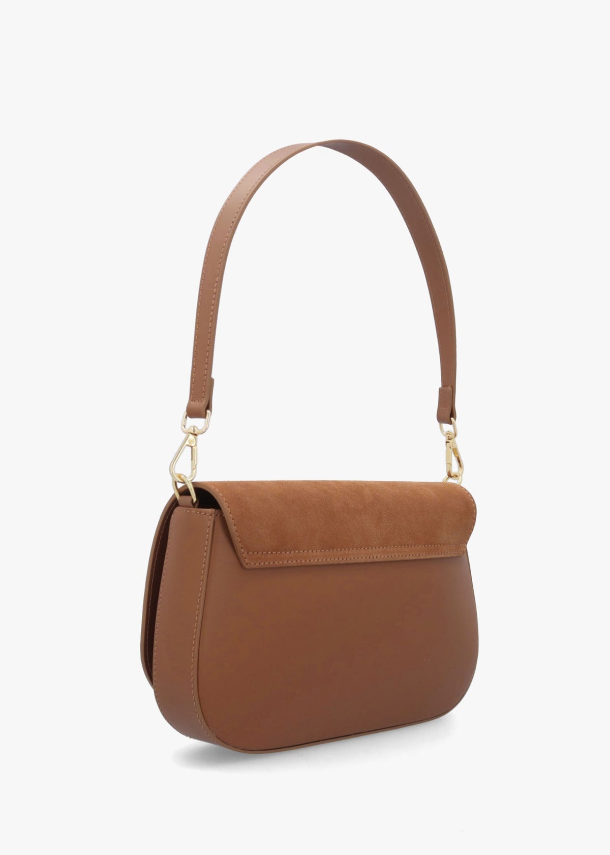 Inflap Tan Suede & Leather Cross-Body Bag