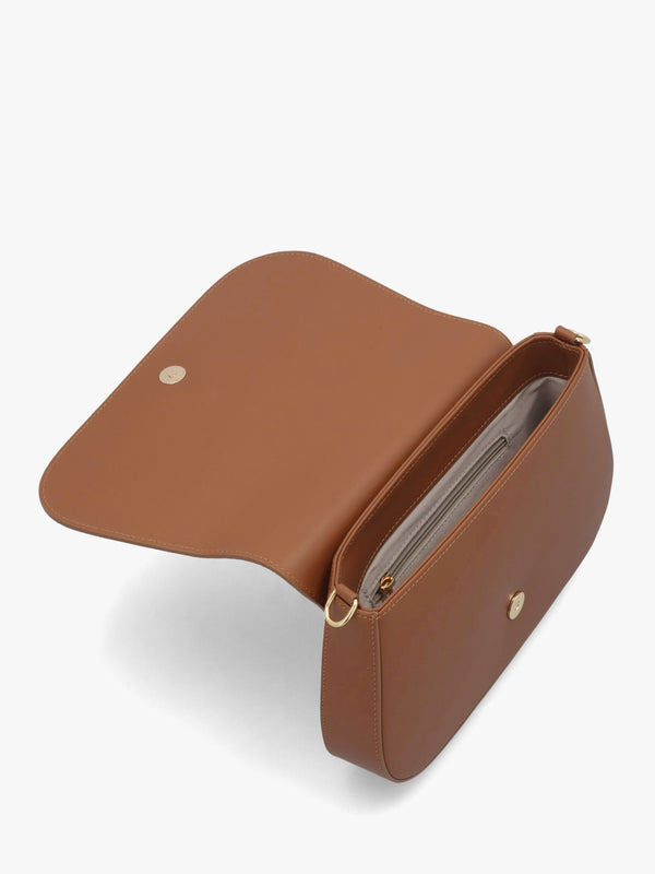 Inflap Tan Suede & Leather Cross-Body Bag