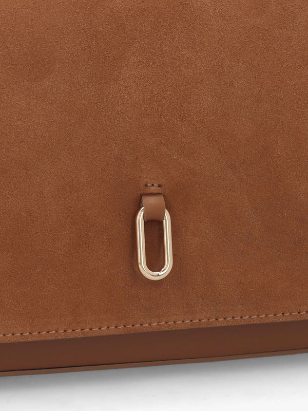 Inflap Tan Suede & Leather Cross-Body Bag