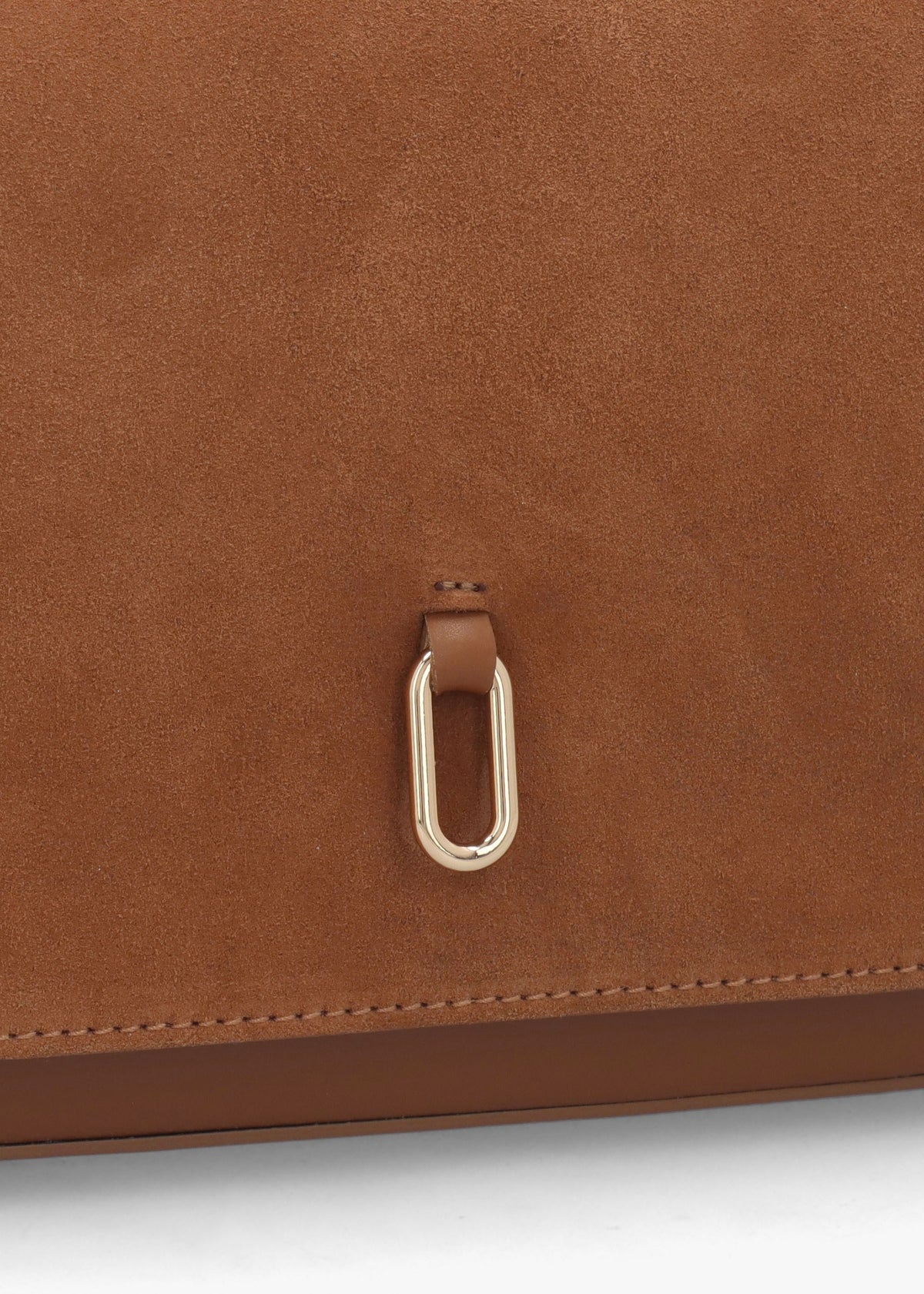 Inflap Tan Suede & Leather Cross-Body Bag