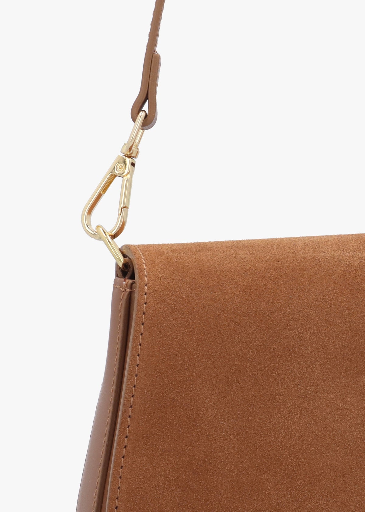Inflap Tan Suede & Leather Cross-Body Bag