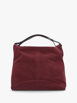 Inhobo Burgundy Suede Slouchy Hobo Bag