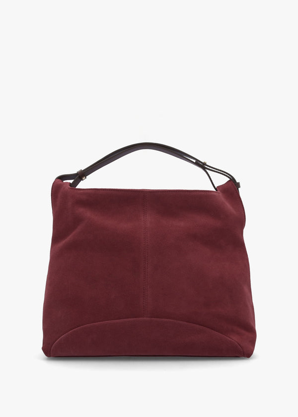 Inhobo Burgundy Suede Slouchy Hobo Bag