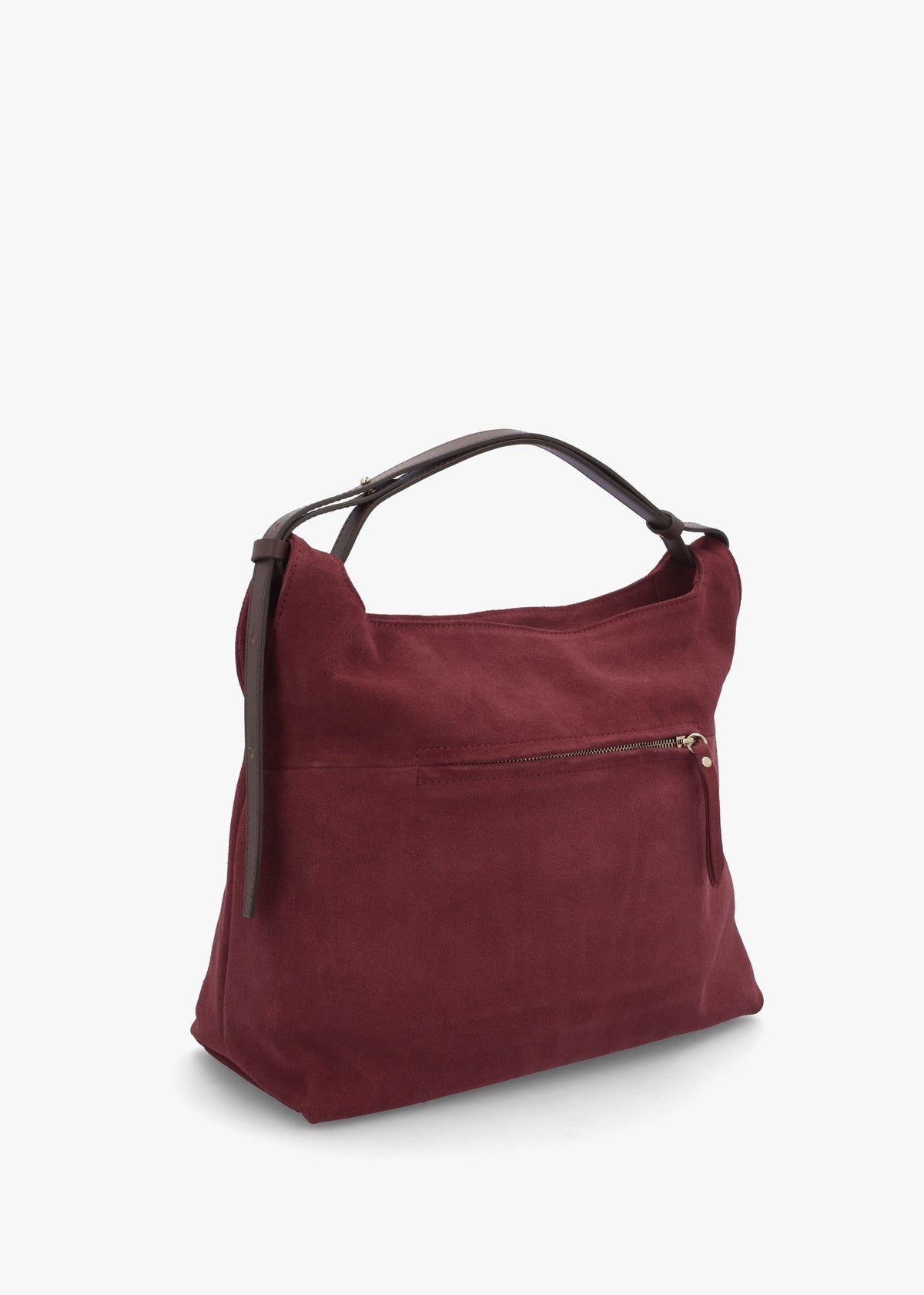 Inhobo Burgundy Suede Slouchy Hobo Bag