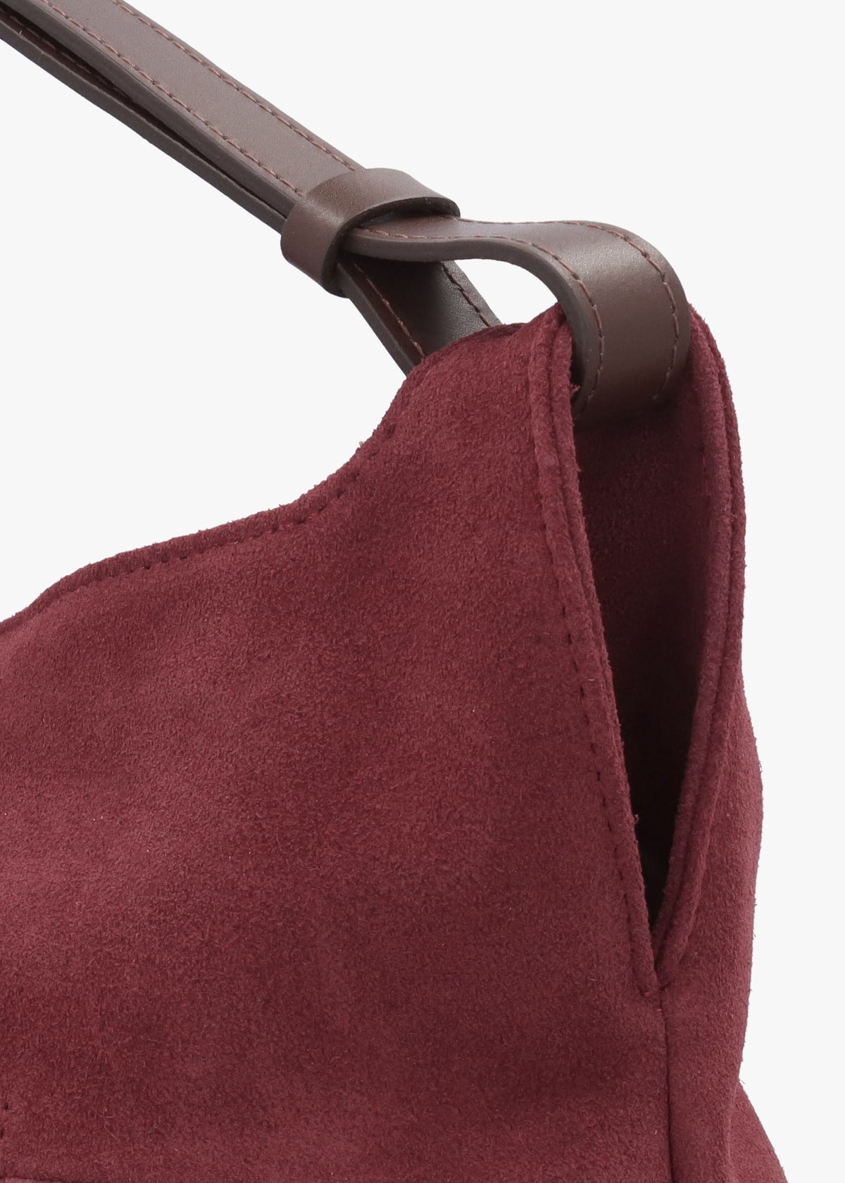 Inhobo Burgundy Suede Slouchy Hobo Bag