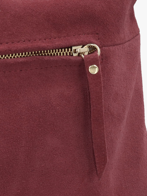 Inhobo Burgundy Suede Slouchy Hobo Bag