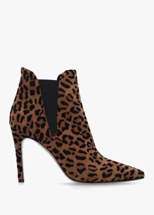 Adril Suede Leopard Ankle Boots