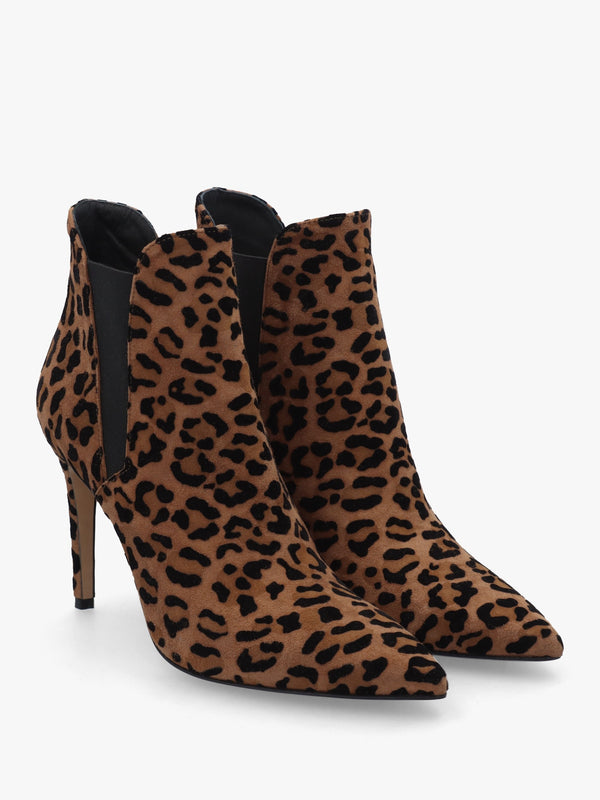 Adril Suede Leopard Ankle Boots