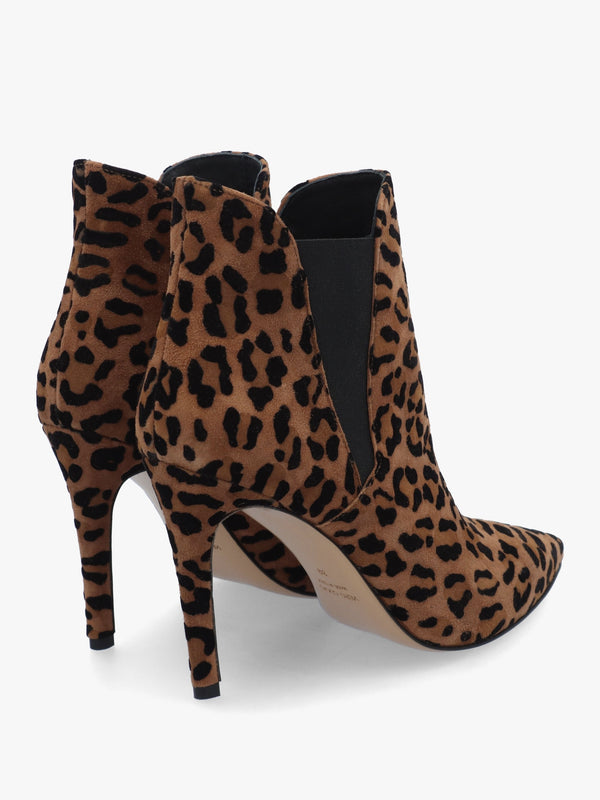 Adril Suede Leopard Ankle Boots