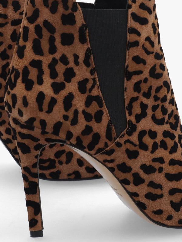 Adril Suede Leopard Ankle Boots