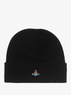Unisex Black Cashmere Sporty Beanie Hat
