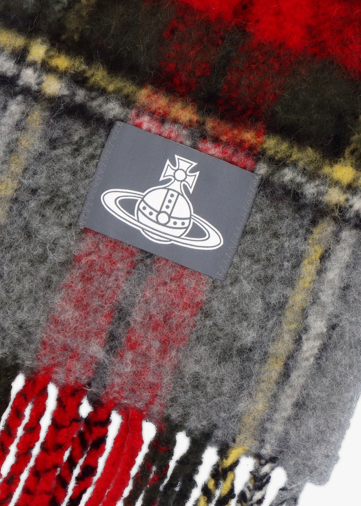 Unisex Red Chunky Tartan Red Scarf