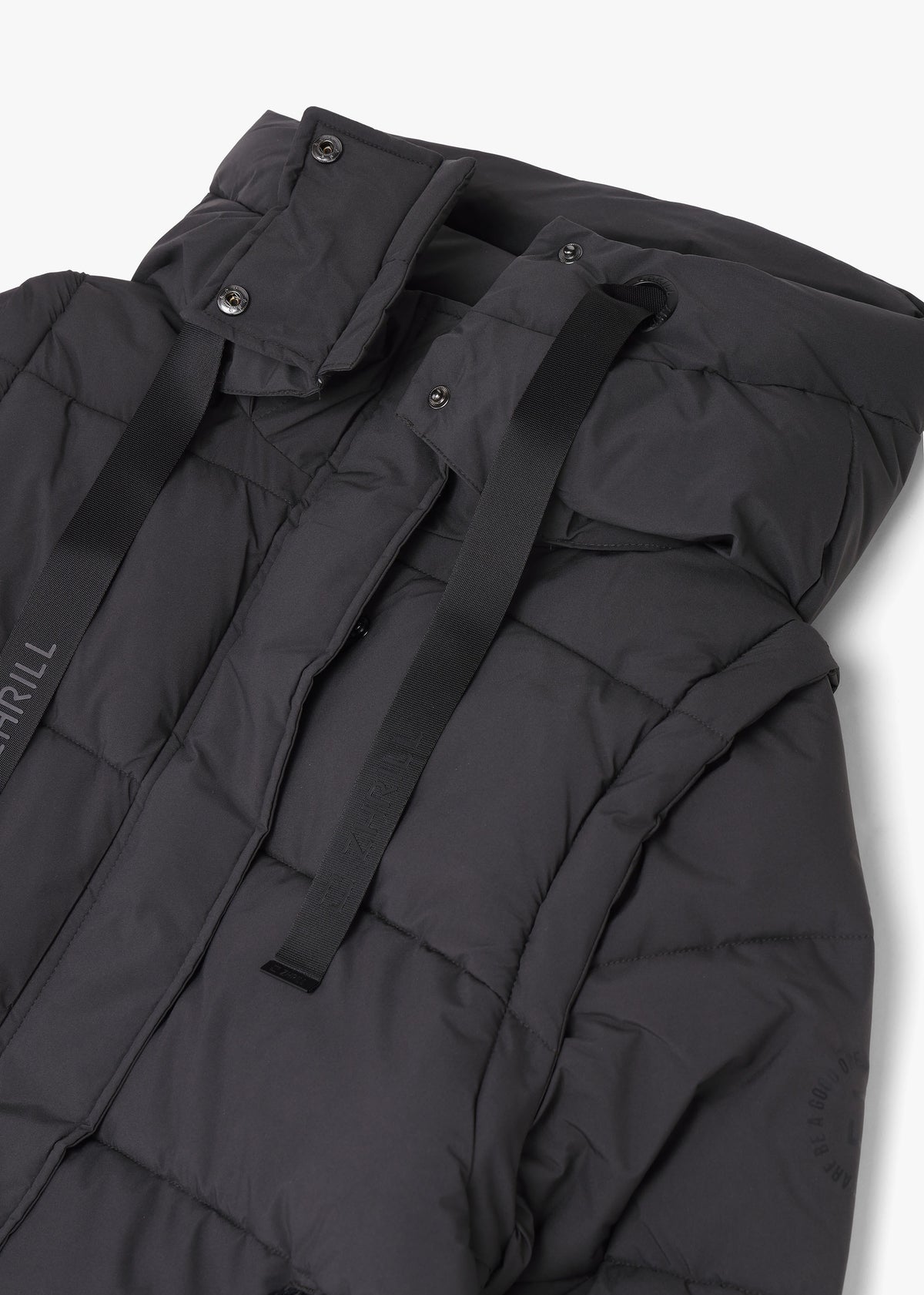 Zhisi Grey Padded Longline Maxi Puffa Coat