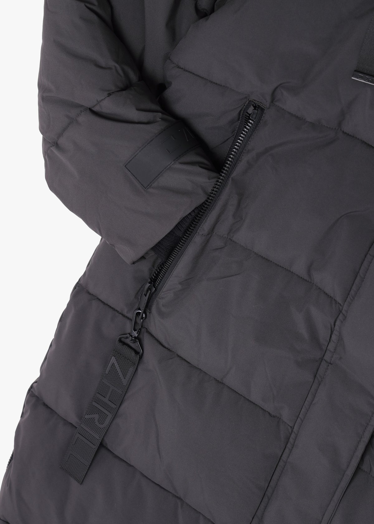 Zhisi Grey Padded Longline Maxi Puffa Coat