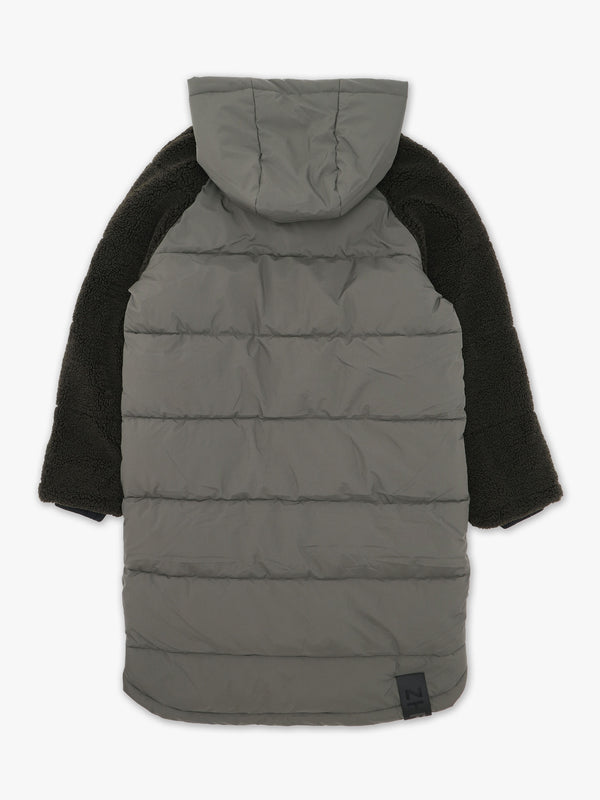 Zhdura Green Hooded Longline Puffa Coat