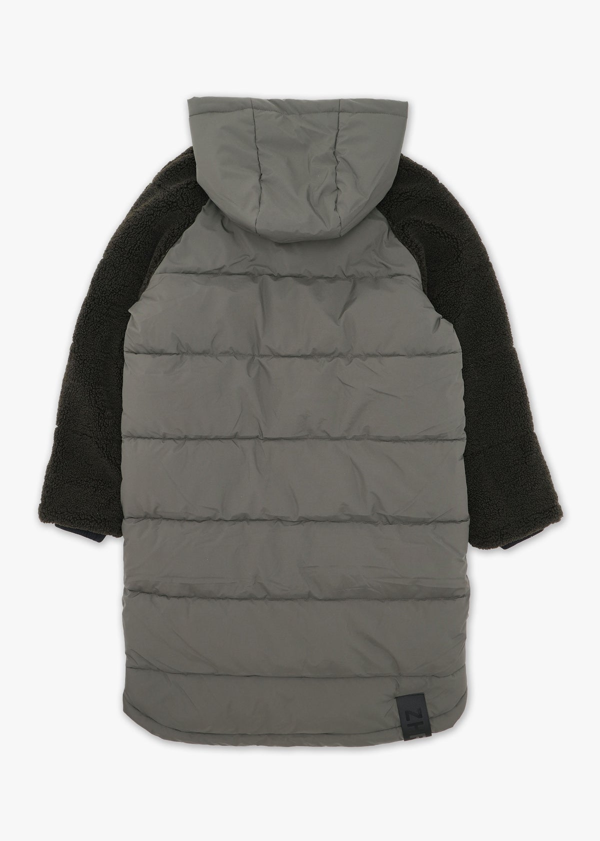 Zhdura Green Hooded Longline Puffa Coat