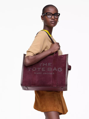 The Suede Large Dark Plum Tote Bag