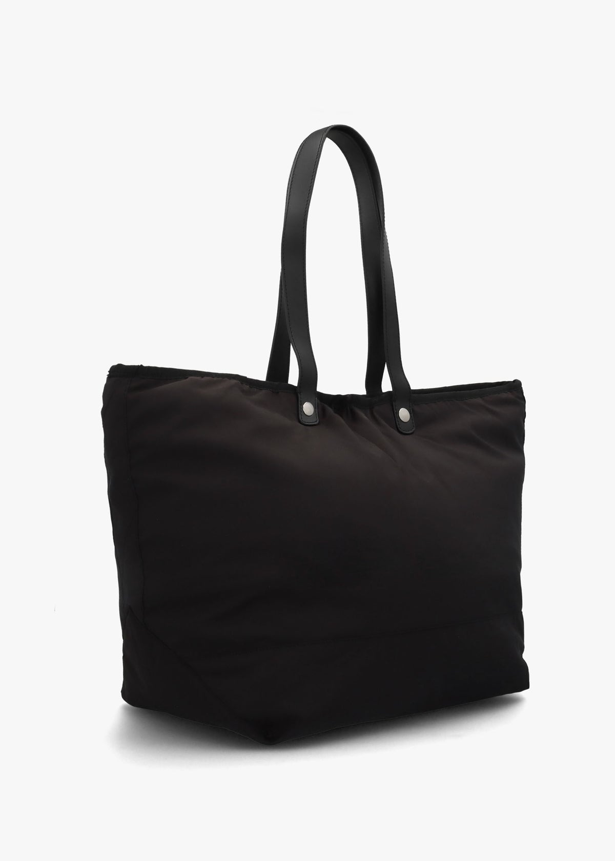 Unisex Utility Black Silver Hardware Shopper Bag