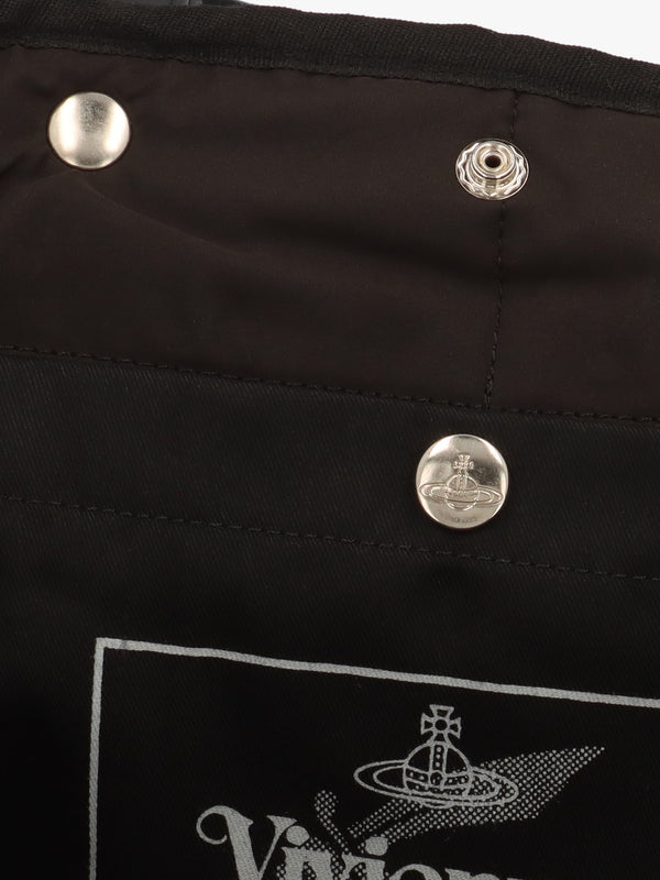 Unisex Utility Black Silver Hardware Shopper Bag