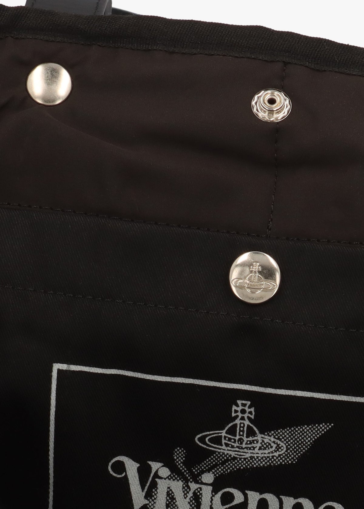 Unisex Utility Black Silver Hardware Shopper Bag