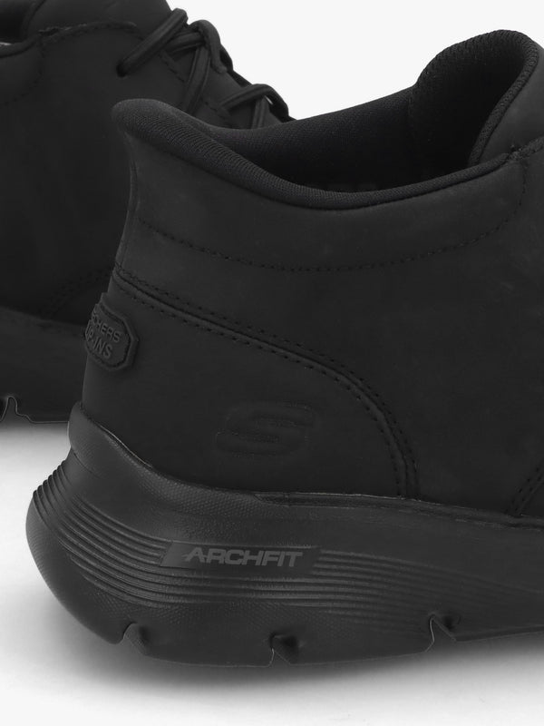 Men’s Arch Fit Garza Black Leather Chukka Boots
