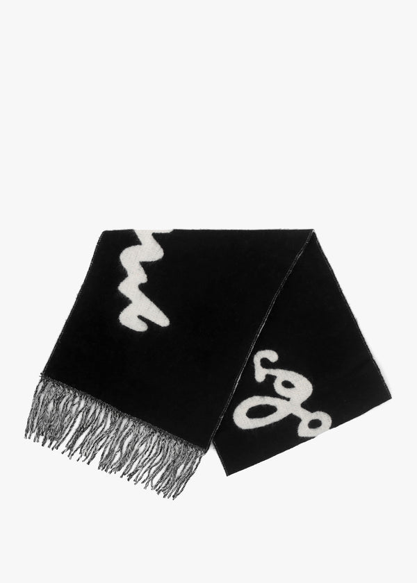 Marc Is Joy Black Wool Scarf