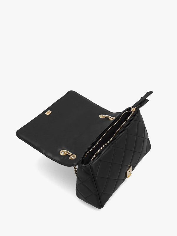 Ada Black Quilted Satchel Bag