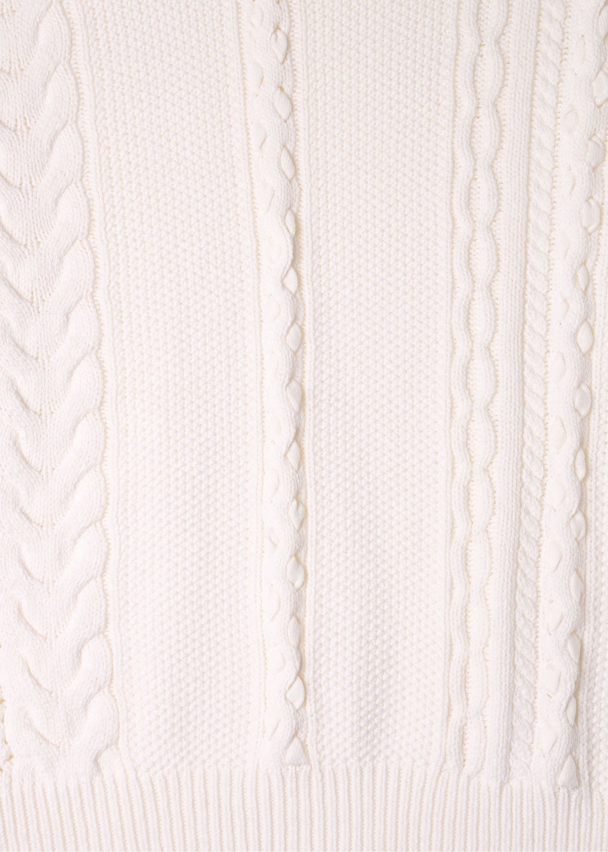 White Cotton Mix Cable Knit Jumper