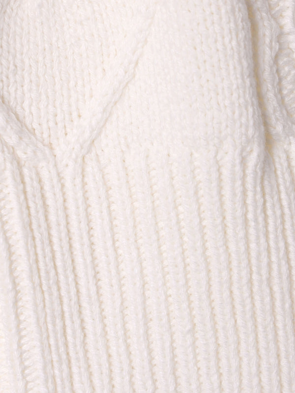 White Cotton Mix Cable Knit Jumper