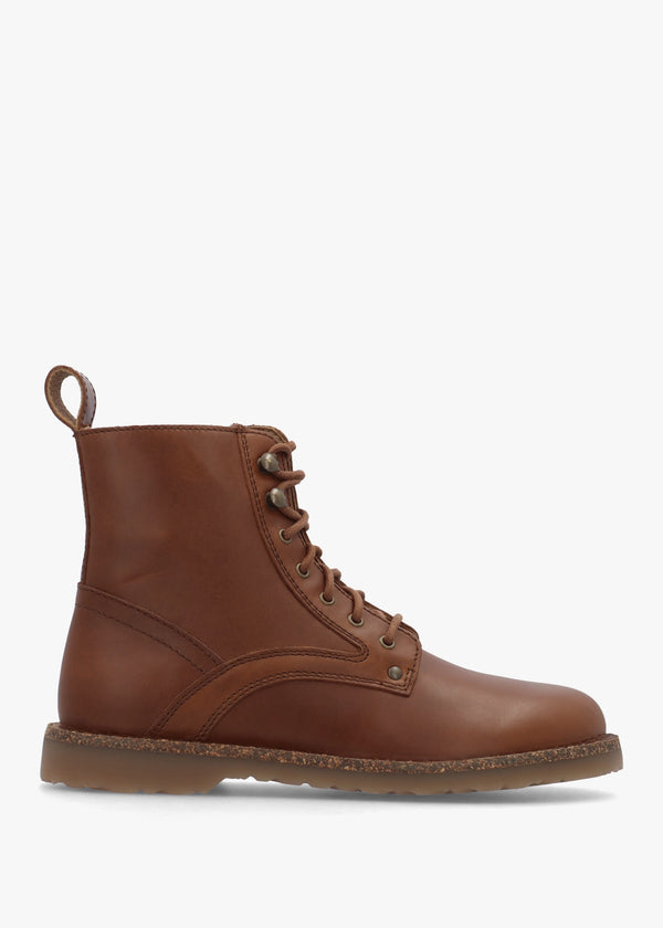 Bryson Natural Leather Cognac Lace Up Ankle Boots