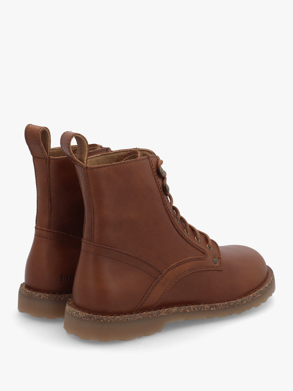 Bryson Natural Leather Cognac Lace Up Ankle Boots
