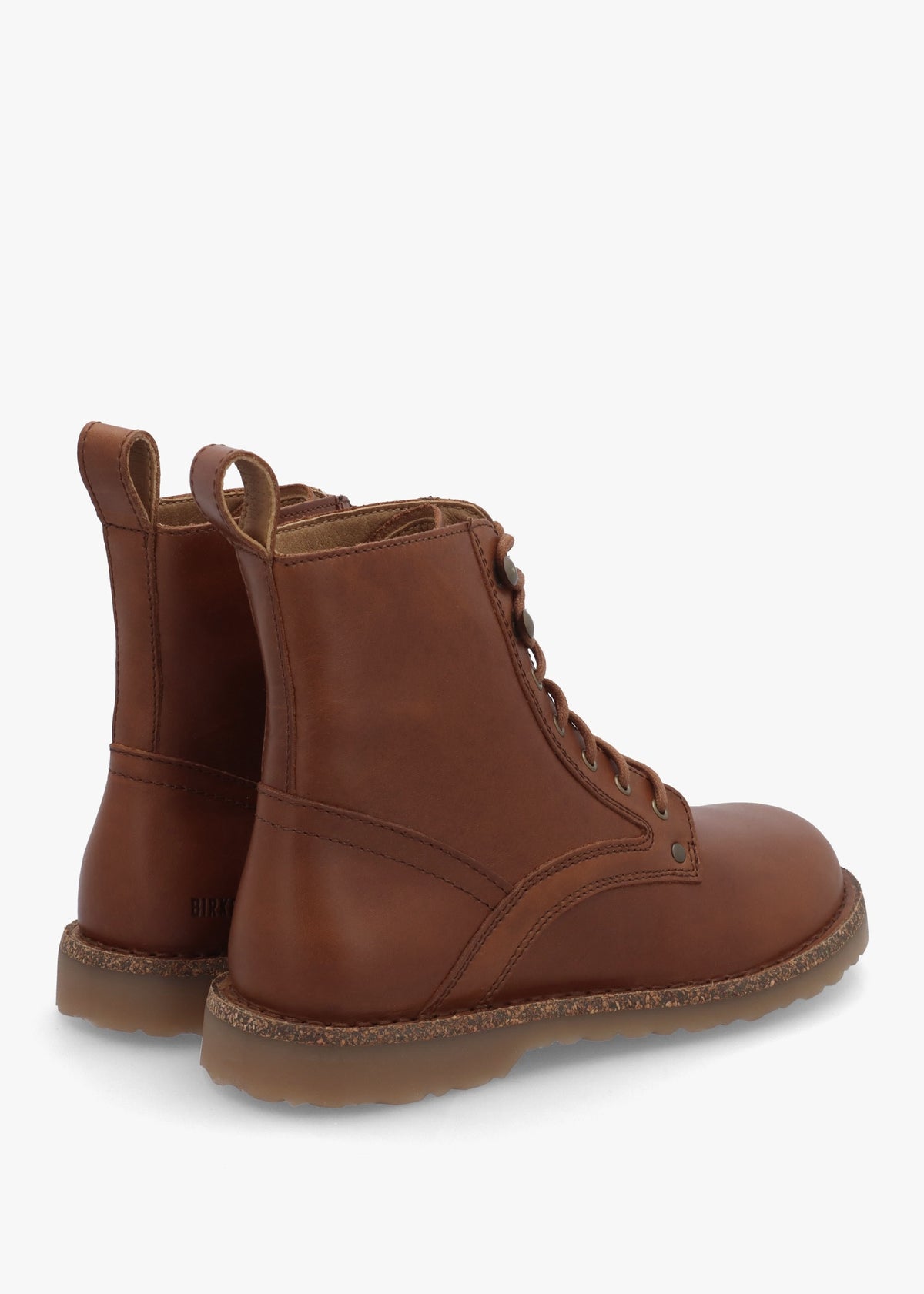 Bryson Natural Leather Cognac Lace Up Ankle Boots