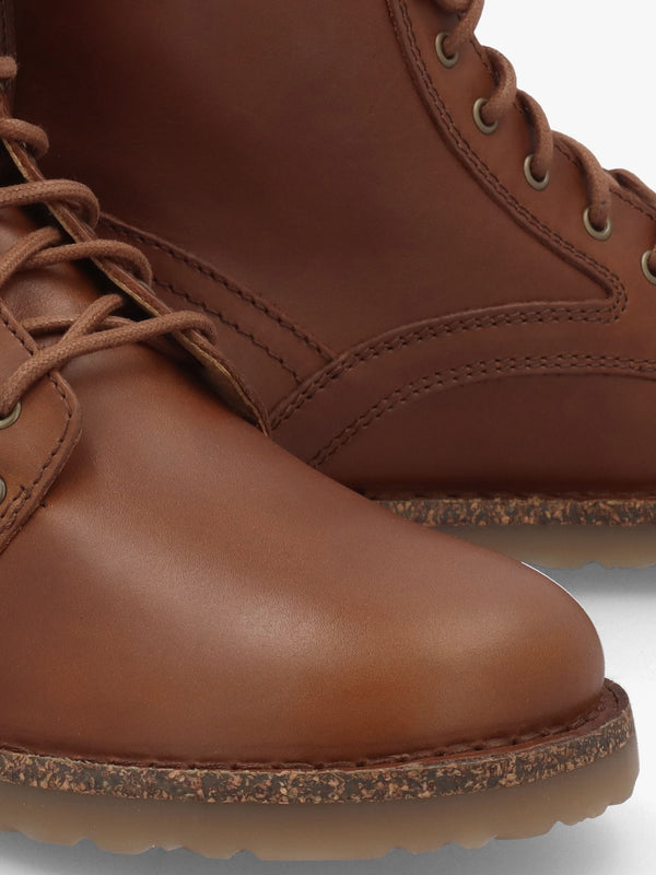 Bryson Natural Leather Cognac Lace Up Ankle Boots