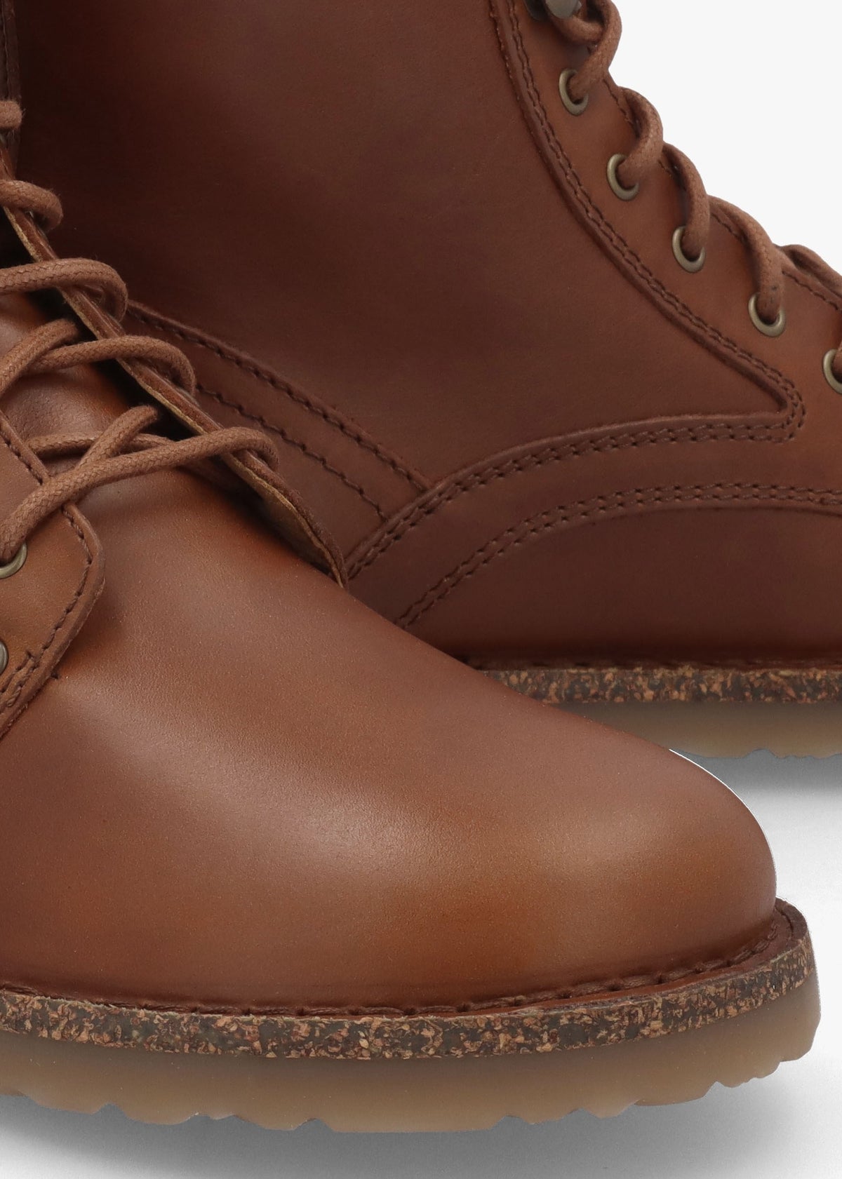 Bryson Natural Leather Cognac Lace Up Ankle Boots