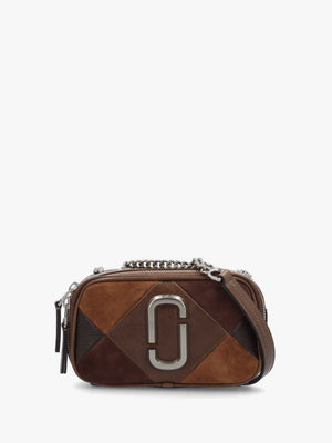 The Quilted Softshot Brown Multi Suede Cross-Body Bag