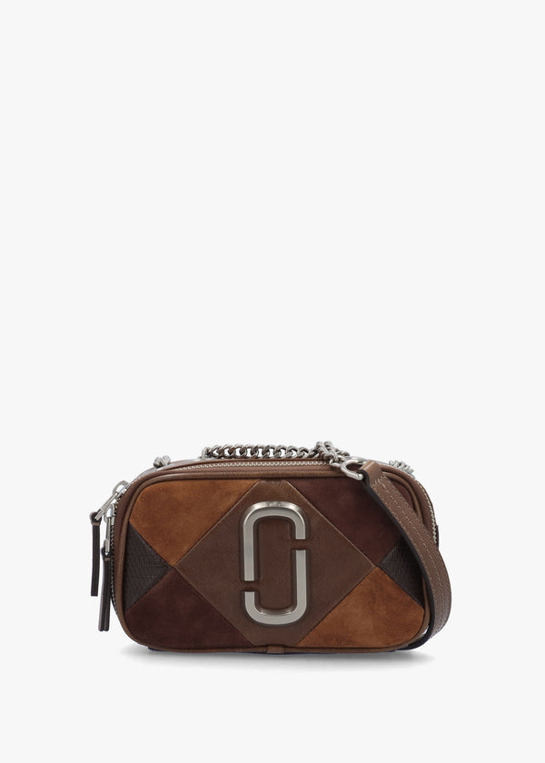 The Quilted Softshot Brown Multi Suede Cross-Body Bag