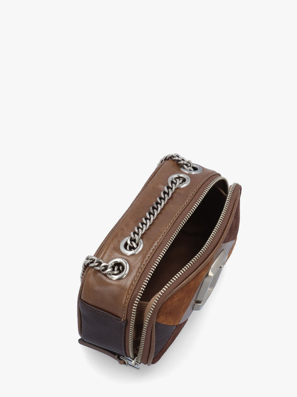 The Quilted Softshot Brown Multi Suede Cross-Body Bag