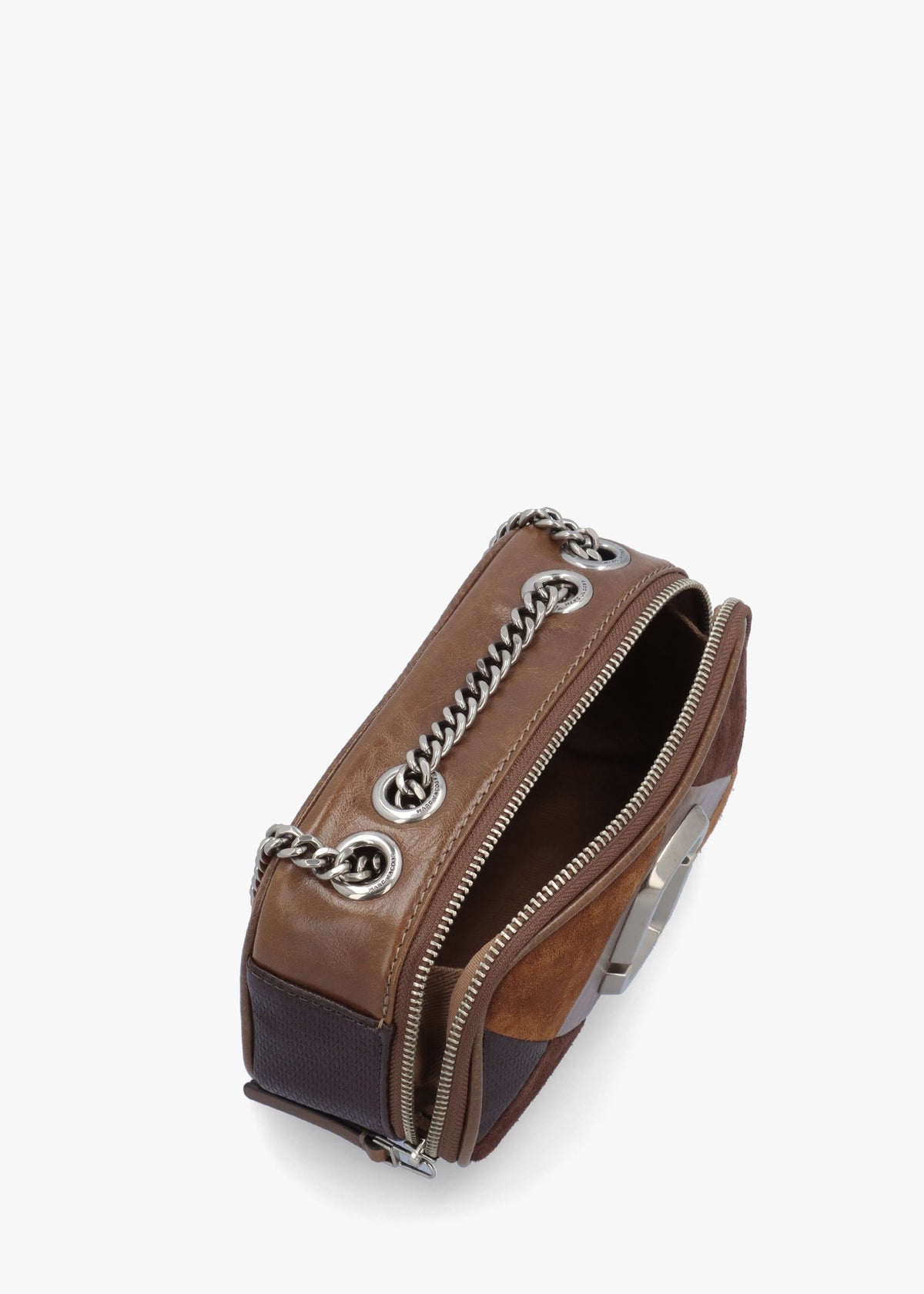 The Quilted Softshot Brown Multi Suede Cross-Body Bag