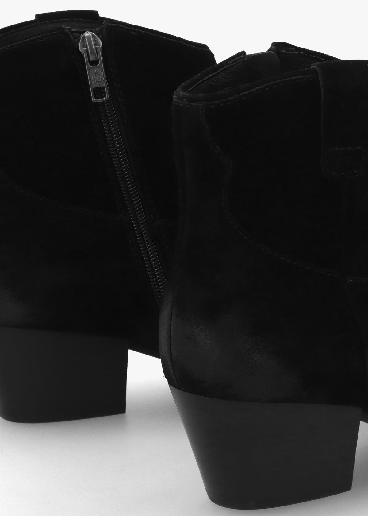 Fame Black Suede Western Ankle Boots
