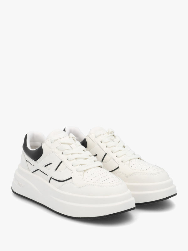 Icone White & Black Leather Logo Chunky Trainers