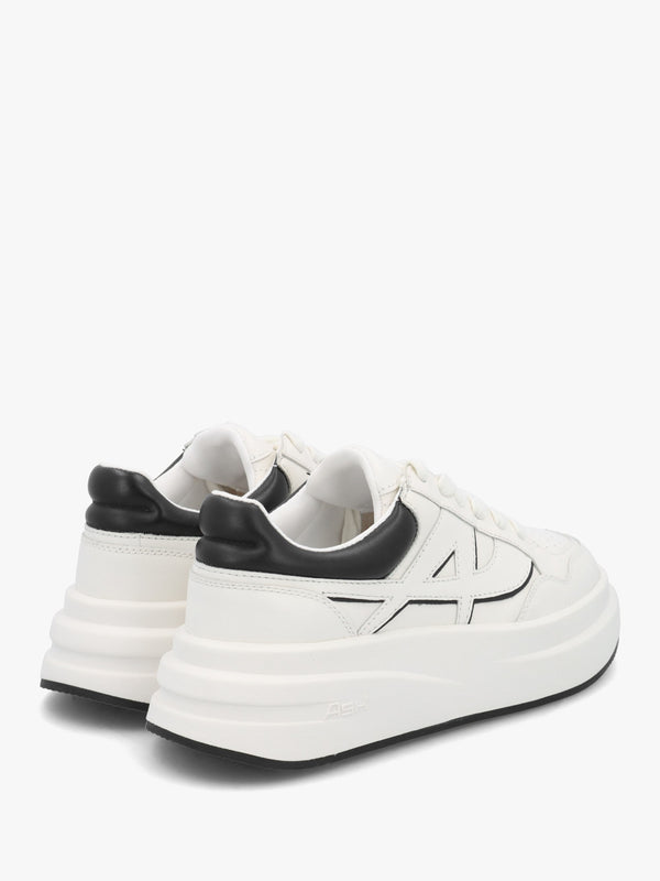 Icone White & Black Leather Logo Chunky Trainers