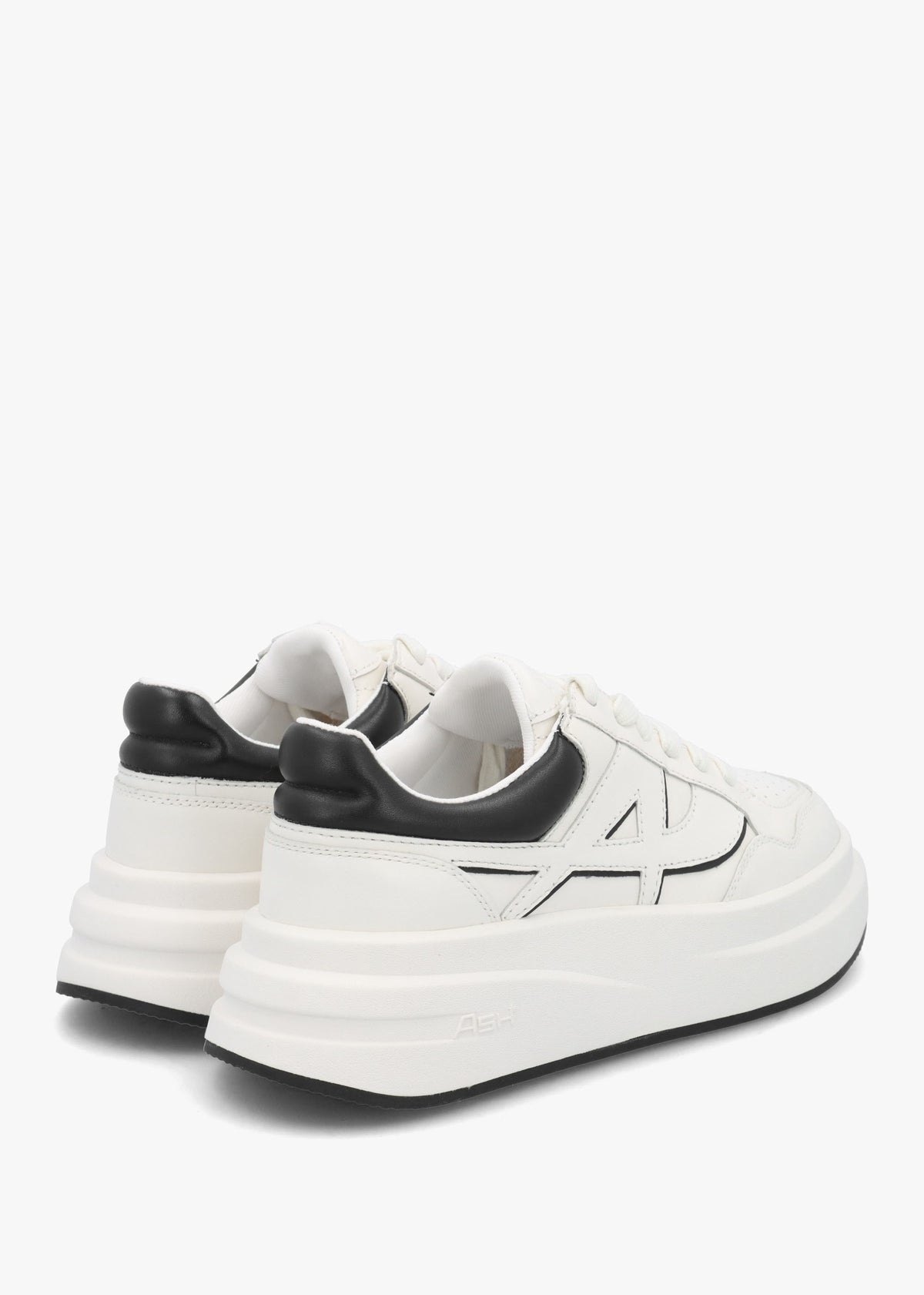 Icone White & Black Leather Logo Chunky Trainers
