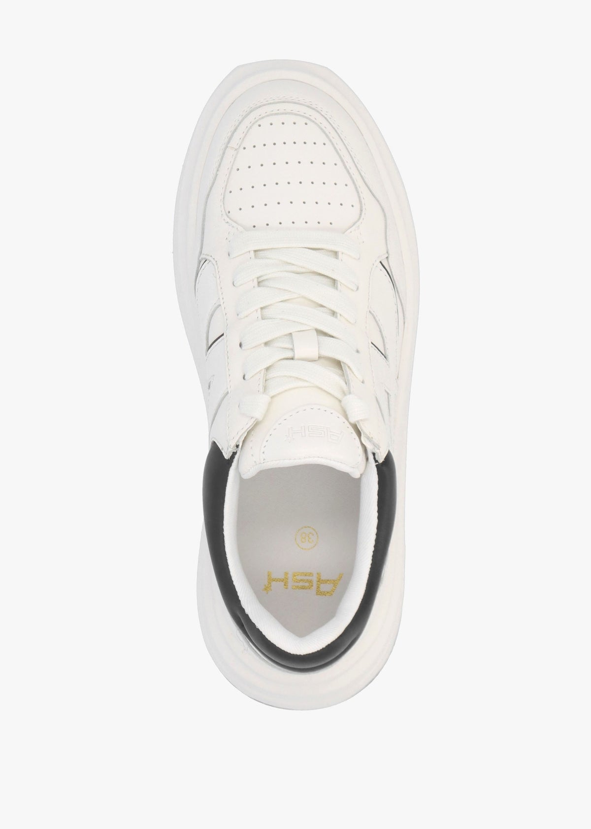 Icone White & Black Leather Logo Chunky Trainers