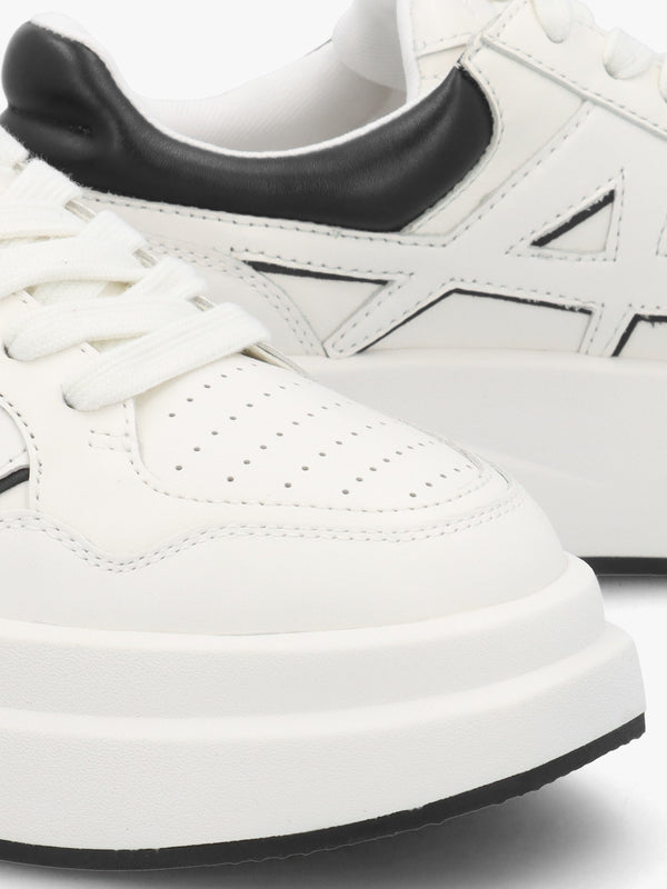 Icone White & Black Leather Logo Chunky Trainers