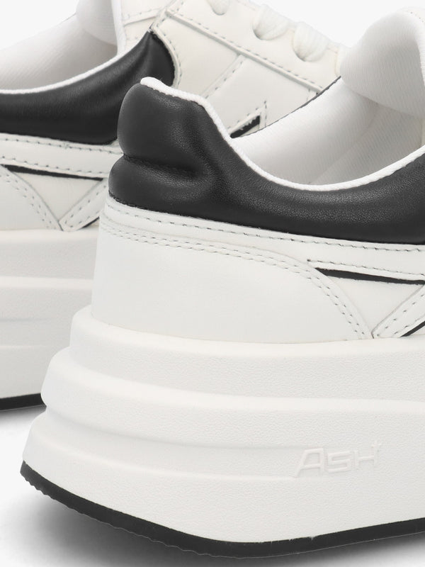 Icone White & Black Leather Logo Chunky Trainers