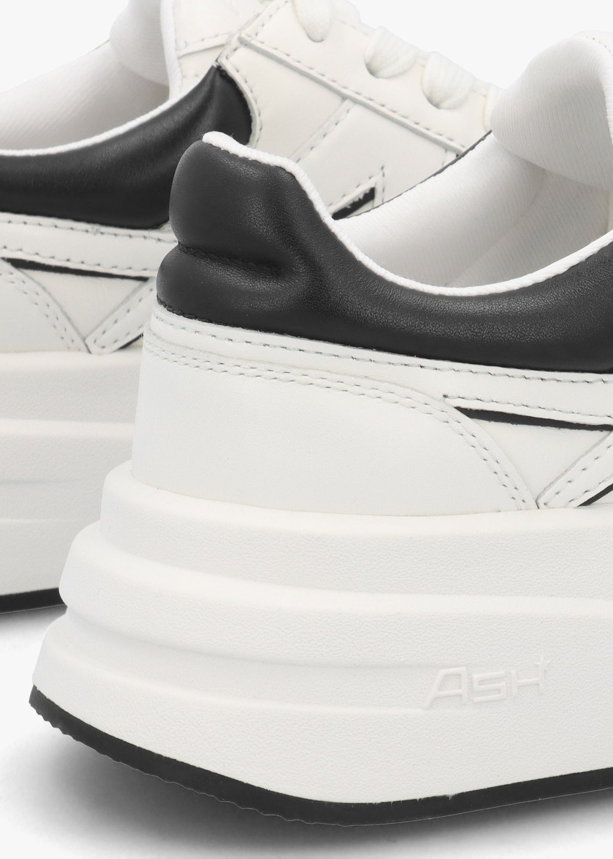 Icone White & Black Leather Logo Chunky Trainers